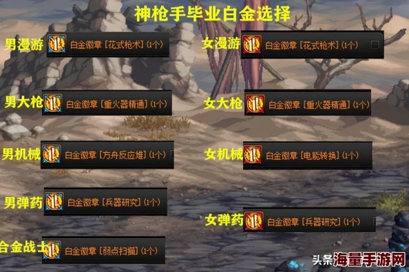DNF男弹药专家角色：如何精准选择提升战力的徽章搭配